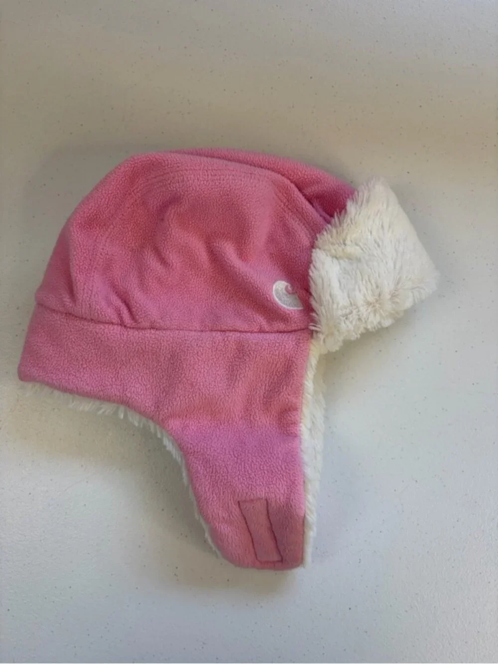 Carhartt Trapper Winter Hat Kids Infant Toddler Pink Fleece Faux Fur Earflap